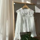 Frill-collar Sheer Laced Blouse