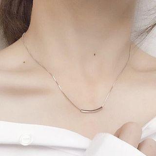 Alloy Curved Bar Necklace 1 Pc - Silver - One Size