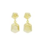 Metal Hexagon Drop Earrings One Size