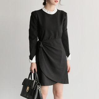 Frilled-trim Striped Dress