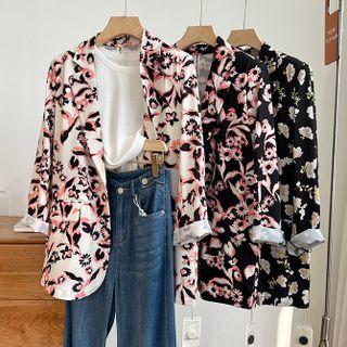 Flower Print Light Blazer