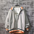 Striped Zip Bomber Jacket