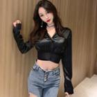 Cut Out Cropped Shirt