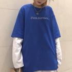 Mock Two-piece Long-sleeve Letter T-shirt