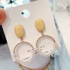 Faux Pearl Hoop Dangle Earring 1 Pair - Yellow - One Size