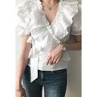Frilled-detail Wrap-front Blouse