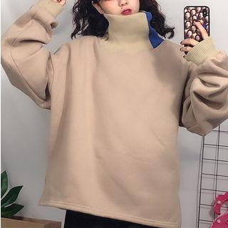Panel Mock Neck Pullover