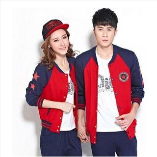 Set: Couple Baseball Jacket + T-shirt + Pants