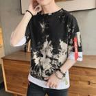 Sheath Round-neck 3/4-sleeve T-shirt