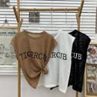 Lettering Cutout Oversize Knit Top