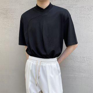 Short-sleeve Stand Collar T-shirt