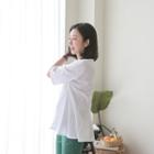 3/4-sleeve Slit-side A-line Top