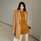Long-sleeve Mini Dress / Buttoned Long Coat