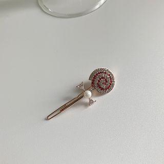 Rhinestone Lollipop Hair Clip As Shown In Figure - One Size