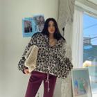 Zip-up Leopard Sherpa-fleece Jacket