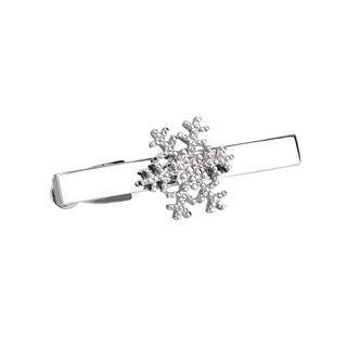 Fashion Elegant Snowflake Tie Clip Silver - One Size