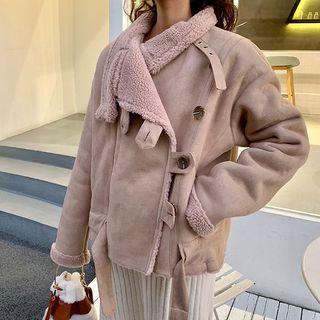 Fleece-lined Loose-fit Jacket As Figure - One Size