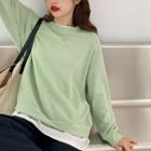 Mock Two-piece Loose-fit Sweatshirt - 10 Colors
