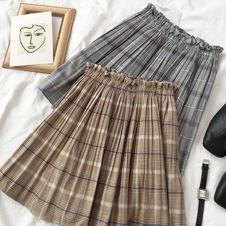 Plaid Accordion A-line Mini Skirt