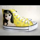 ”melancholy Eyes High-top Canvas Sneakers