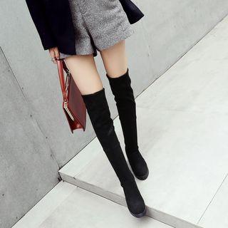 Faux Suede Hidden Wedge Over-the-knee Boots