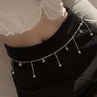 Beaded Chain Belt Silver - One Size