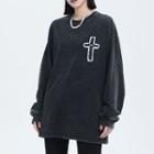 Crew Neck Cross Print Sweatshirt