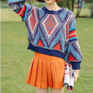 Print Sweater As Shown In Figure - One Size