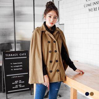 Button-front Woolen Cape