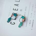 Bird Stud Earring 1 Pcs - Bird - Green & Red & White - One Size
