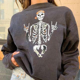 Skeleton Print Sweatshirt