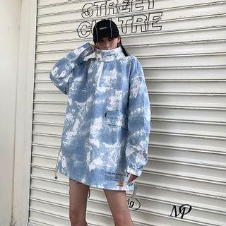 Lettering Dye Print Long-sleeve Top