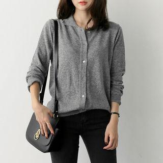 Collar-detail Wool Blend Cardigan