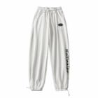 Lettering High-waist Wide-leg Jogger Pants