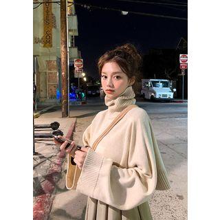 Turtleneck Woolen Crop Sweater