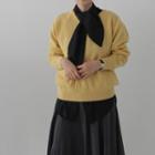 Tie-neck Blouse / Puff-sleeve Midi A-line Dress
