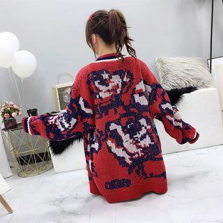 Patterned Oversize Cardigan