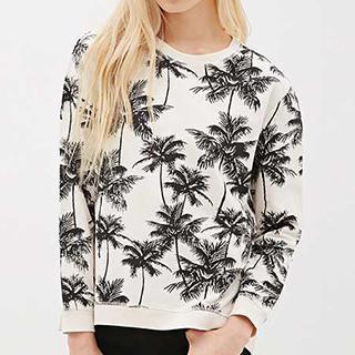 Palm Tree Print Pullover