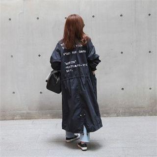 Lettering Back Long Parka