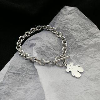 Bear Stainless Steel Bracelet Bracelet - Bear - Silver - One Size
