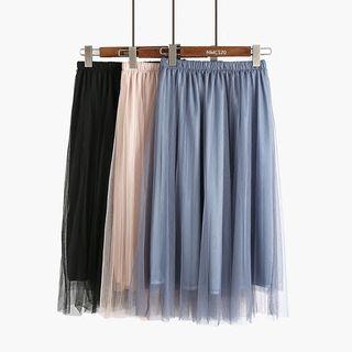 High-waist Midi Mesh Skirt