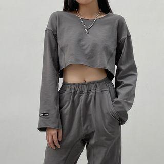 Applique Long-sleeve T-shirt / Harem Pants