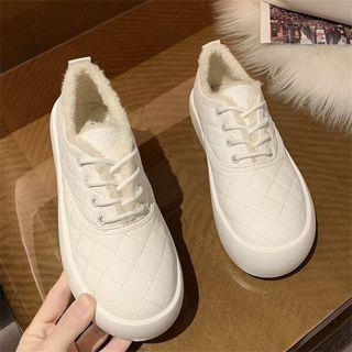 Fleece-lined Quilted Platform Sneakers