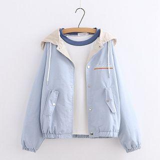 Embroidered Single-breasted Long-sleeve Jacket