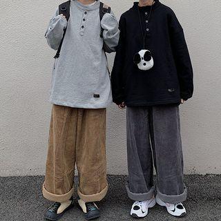 Half-buttoned Sweatshirt