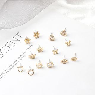 Set: 925 Sterling Silver Rhinestone Earring (various Designs)