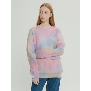 Snug Club Pastel-gradation Knit Top Multicolor - One Size