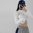 Mock Two-piece Skinny Crop T-shirt