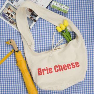 Lettering Crossbody Bag Brie Cheese Lettering - Off-white - One Size