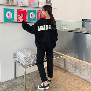 Set: Impacts Printed Oversized Sweatshirt + Sweatpants